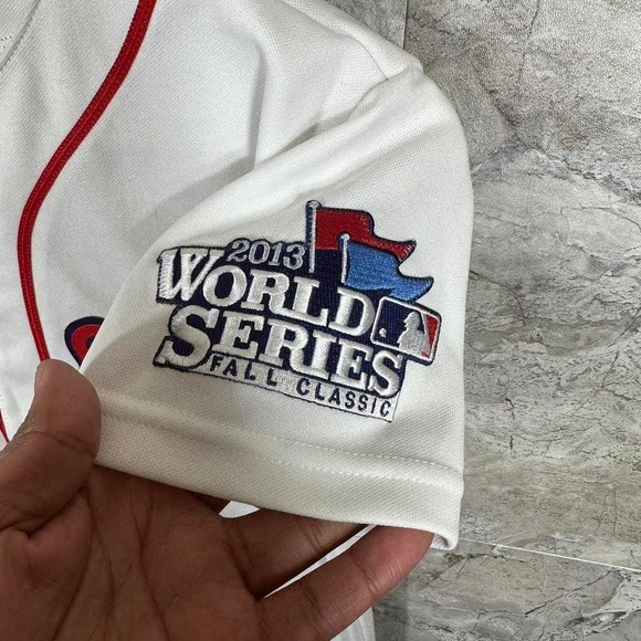 Boston Red Sox 2013 World Series Fall Classic white baseball jersey Men's Size M - Picture 4 of 8